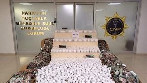 Çorum’da zehir tacirlerine  darbe: 550 bin hap ele geçirildi